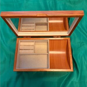 Elegant Wooden Jewelry Box with Mirror